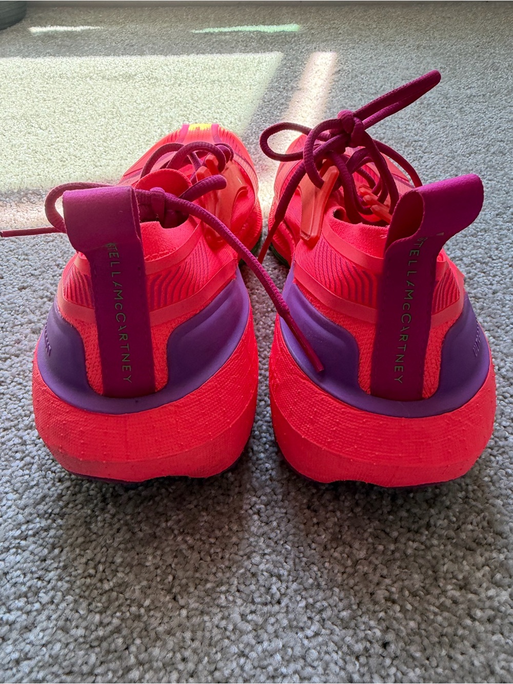Adidas by Stella McCartney Neon Pink and Purple Lace-Up Trainers - Picture 7 of 7